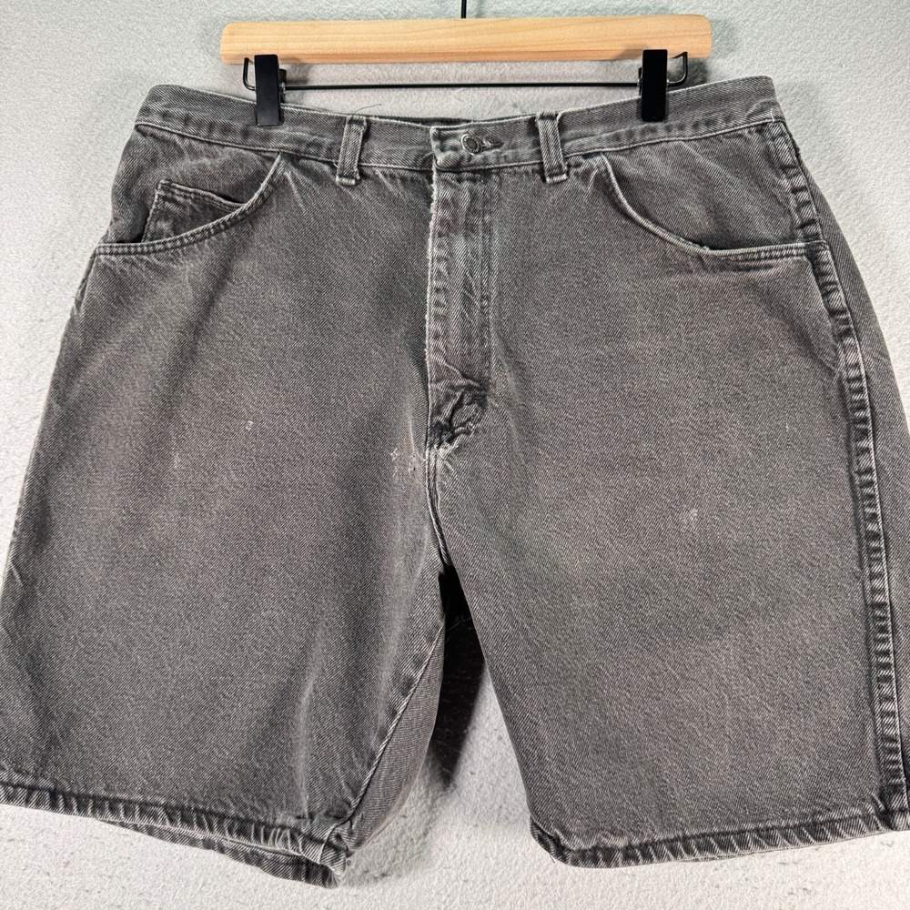 Vintage Wrangler Jeans Shorts Mens‎ 38 Black Classic Jorts Bermuda Workwear 8"